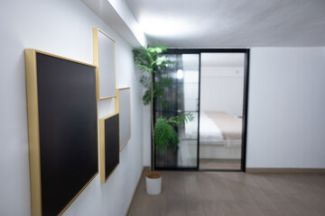 modern interior design. selective foucus in bed room