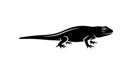 Silhouette of a Lizard A Vector Illustration.