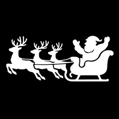 Naklejka premium Santa Claus riding in a sleigh pulled by reindeer, spreading Christmas magic and holiday cheer