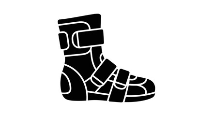 Silhouette of a Medical Walking Boot for Foot Injury Recovery.