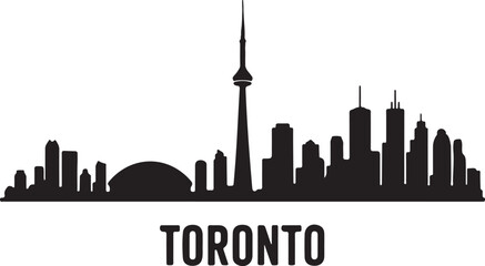 Toronto Skyline Silhouette &ndash; Minimalist Black Vector Cityscape