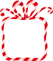 Christmas frame from candy cane