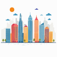 Obraz premium Modern city skyline vector illustration.