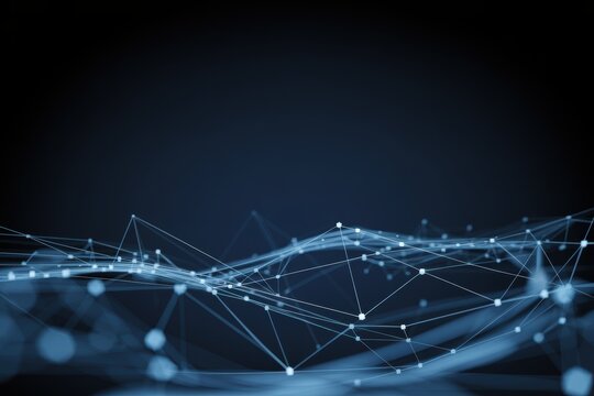 Plexus digital network background with glowing lines and connected dots for technology
