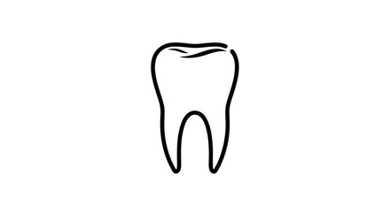 Simple Tooth Illustration Dental Health and Hygiene Concept.
