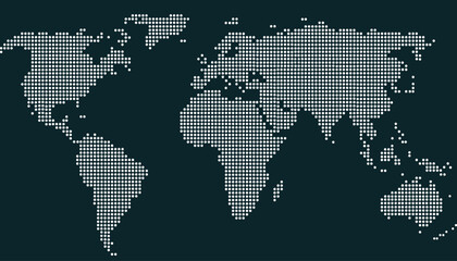 Dotted color world map vector.	