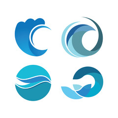 Naklejka premium Water waveocean logo