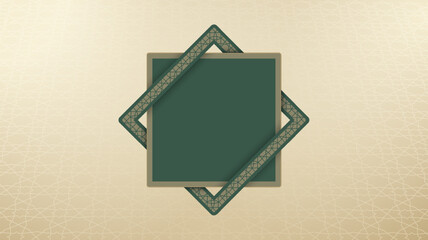 Islamic background in gold design with green islamic shape. islamic background template