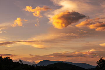 sunset in the mountains