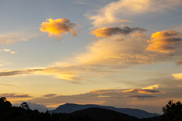 sunset over the mountains