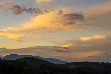 sunset in the mountains