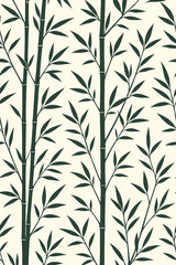 Elegant botanical bamboo seamless pattern vector featuring clean lines and minimal colors, ideal for wallpapers, textiles, packaging, and nature-inspired decorative design projects.