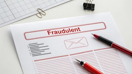 Fraudulent Email Printout Highlighted in Red