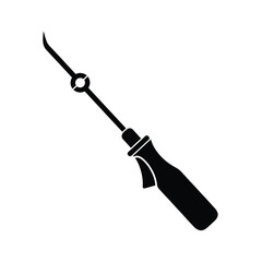 Black silhouette of a dental probe tool instrument