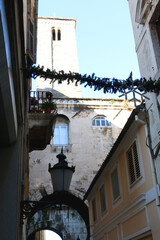 Christmas decorations on the street in Split, Croatia.
