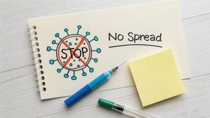 Illustration of a Virus Icon Crossed Out for No Spread