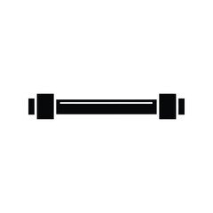 Black silhouette of a dumbbell on white background 1