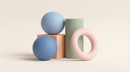 Obraz premium Abstract Shape in Pastel Colour