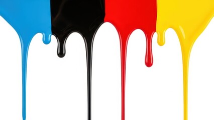 Vibrant dripping primary colors creating dynamic modern abstract design