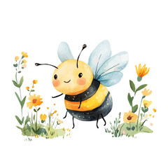 An Elegant bumblebee painting design collection, Hand-painted watercolor style, vectorized, vector set available in EPS, Simple design, EPS format set, watercolor painting