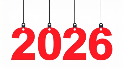 Flat Design 2026 Hanging on a String