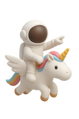 Fototapeta premium Astronaut riding a unicorn