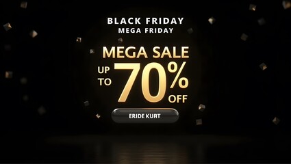 Black Friday Mega Sale Banner Design Template up to 70 Percent Off