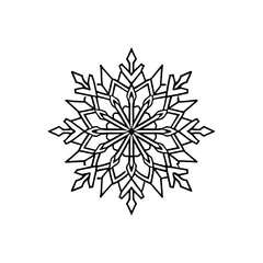 Snowflake a delicate and intricate six pointed ice crystal with symmetrical geometric patterns representing winter and cold weather isolated on white background isolated on transparent background