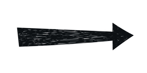 Hand drawn crayon movement blue arrow. Grunge squiggly arrow. Pencil chalk lines sketch. Color brush scribble element. Doodle vector illustration.