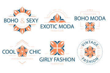 Flat design fashion accessories logo collection