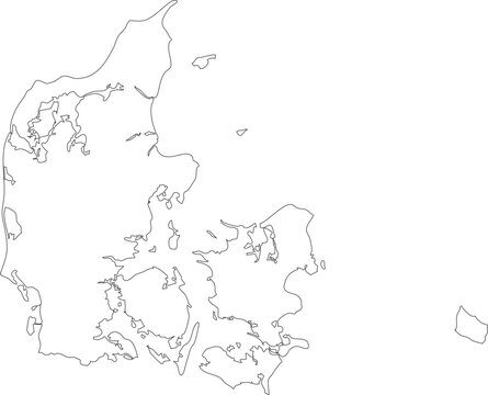 Denmark Map Stroke Outline Minimalist Editable Vector