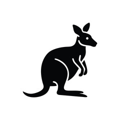 Kangaroo silhouette a marsupial native to australia depicted in a simple graphic style isolated on white background isolated on transparent background