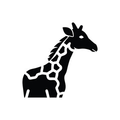 Giraffe silhouette a tall african mammal known for its long neck and distinctive spotted coat presented as a graphic icon isolated on white background isolated on transparent background