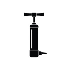 Black silhouette of a hand pump on white background 1