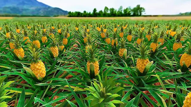 Pine apple field 3D view