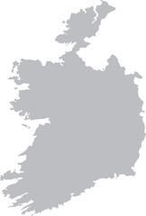 Ireland Map Isolated Grey Silhouette Editable Vector