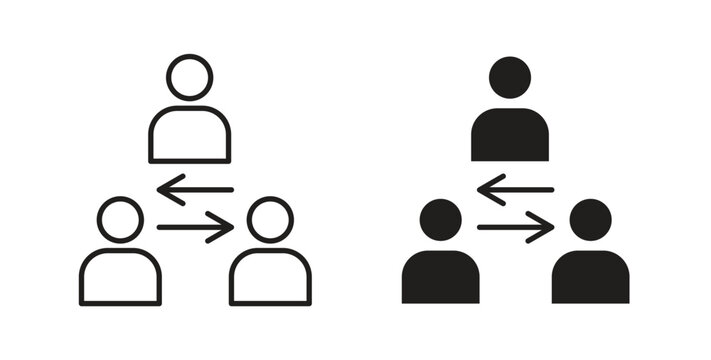 Mediator icon glyph and line set thin line symbol concept.