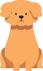 Adorable cartoon golden retriever puppy sitting calmly, embodying innocence and companionship