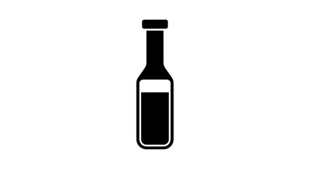 Silhouette of a Bottle with Liquid Content Illustration.