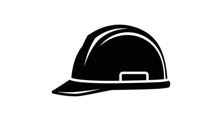 Black and White Hard Hat Illustration for Safety.