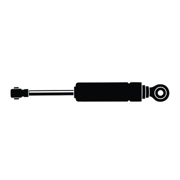 Black silhouette of a hydraulic shock absorber piston