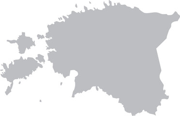 Obraz premium Estonia Map Isolated Grey Silhouette Editable Vector