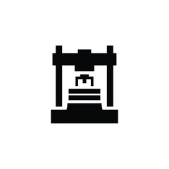 Black silhouette of a hydraulic press machine industrial