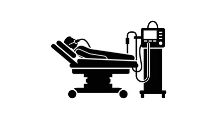 Patient on Ventilator Medical Support and Critical Care.