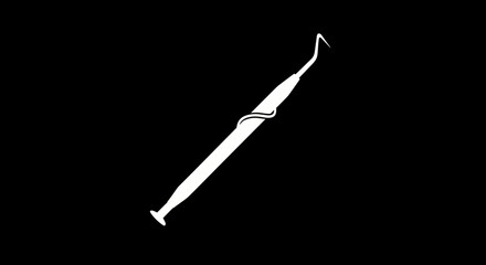 Dental Explorer Tool on Black Background Precision and Detail.