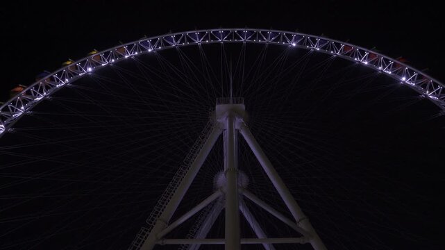 a ferris wheel at night