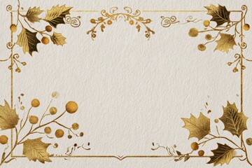 Gold foil Christmas botanical frame