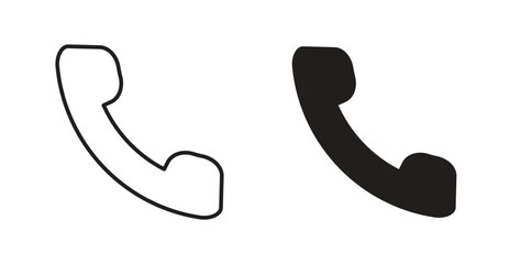 Phone icon glyph and line set thin line symbol concept.