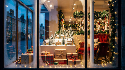 Festive Christmas shop window