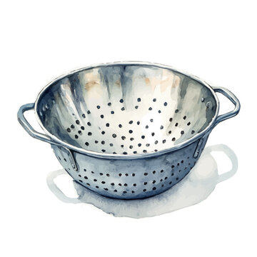A metal colander design set. Hand-painted style, vectorized, vector set available in EPS An Elegant watercolor vector set, eps format, my illustration design, collection